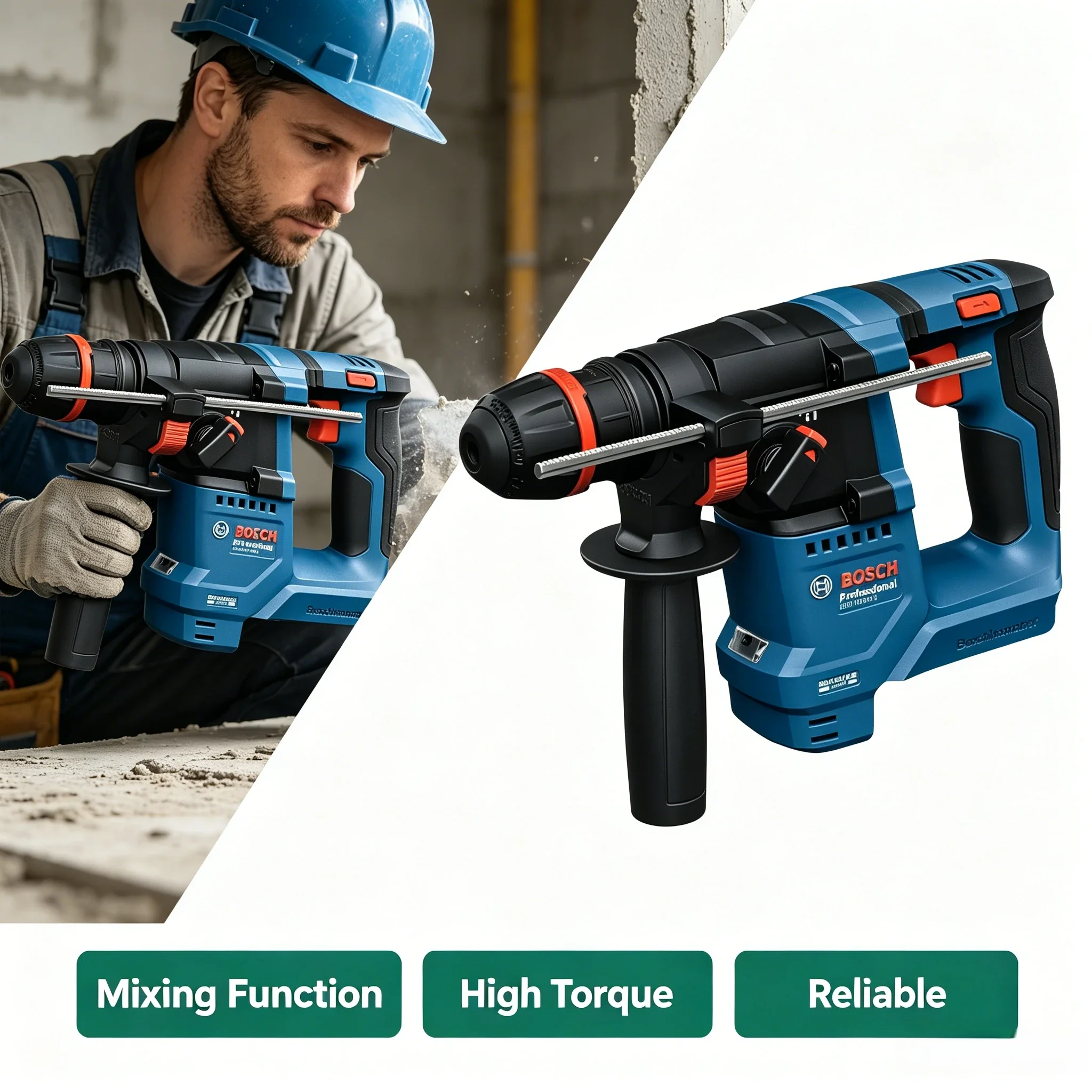Power Tools Hammer - BOSCH GBH 18V-18X – akumulatorowe młotowiertarki
