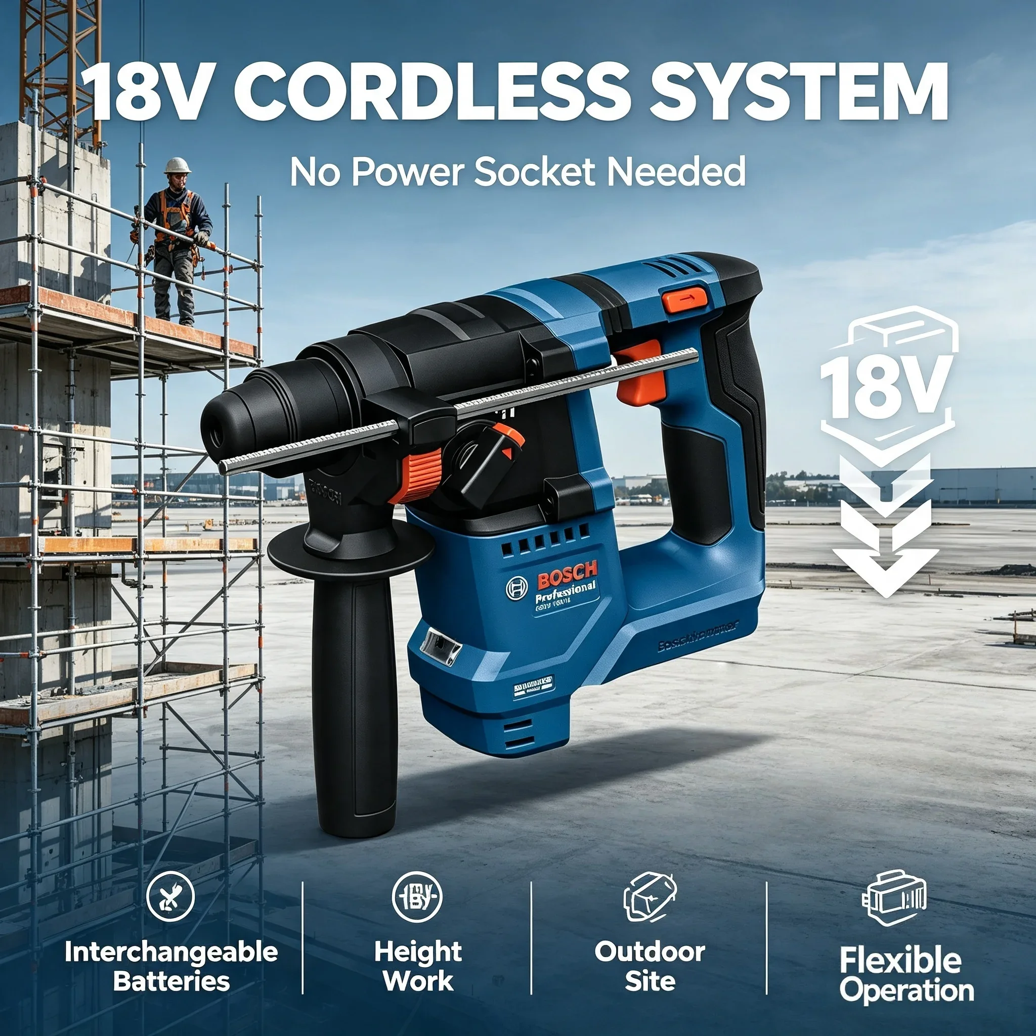 Bosch GBH 18V-18 – akumulatoro – Power Tools Hammer recenzja i cena